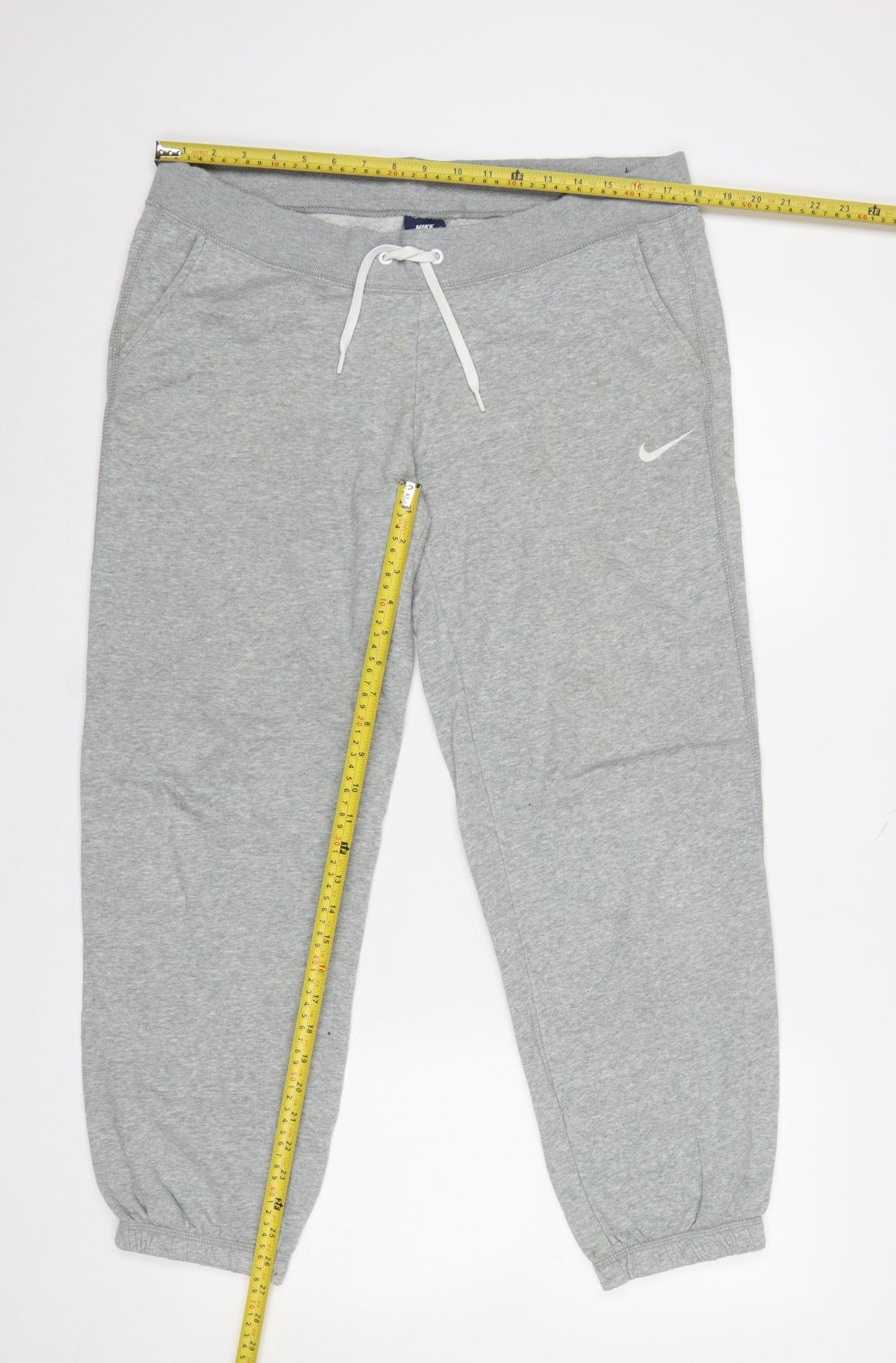 Nike Womens Grey Jogger Sweatpants L Cotton Blend Elastic Waist