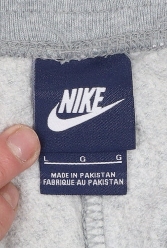 Nike Womens Grey Jogger Sweatpants L Cotton Blend Elastic Waist