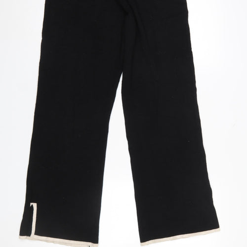 Dunnes Stores Womens Black Knit Straight Leg Trousers Size 14