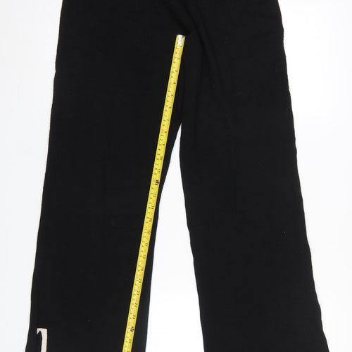 Dunnes Stores Womens Black Knit Straight Leg Trousers Size 14