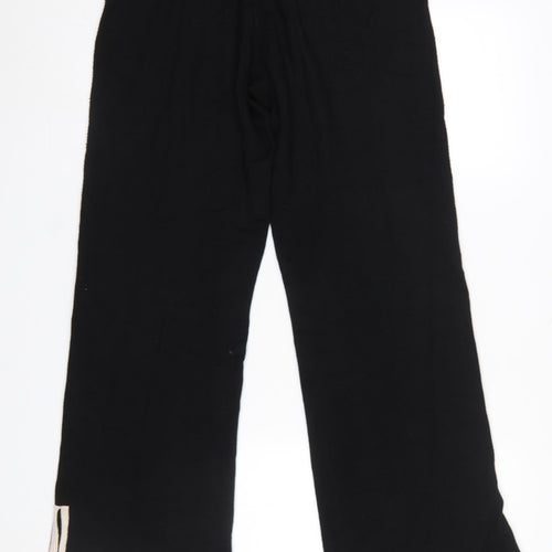 Dunnes Stores Womens Black Knit Straight Leg Trousers Size 14