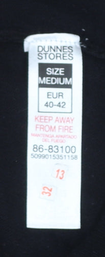 Dunnes Stores Womens Black Knit Straight Leg Trousers Size 14