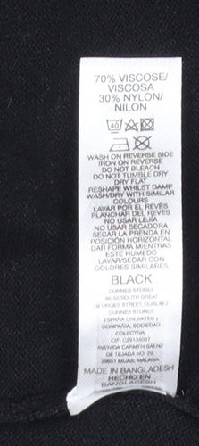 Dunnes Stores Womens Black Knit Straight Leg Trousers Size 14