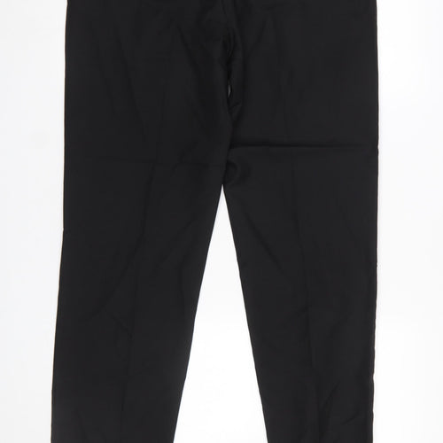 Marks and Spencer Men's Black Regular Fit Polyester Trousers 34W 31L