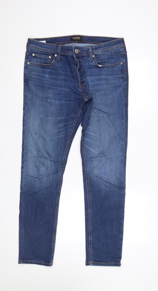 Jack & Jones Men's Blue Slim Fit Denim Jeans 34W 32L