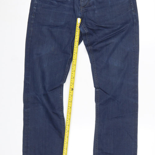 Jack & Jones Men's Blue Straight Regular Fit Denim Jeans 30W 32L