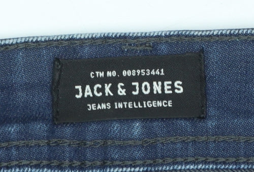 Jack & Jones Men's Blue Straight Regular Fit Denim Jeans 30W 32L