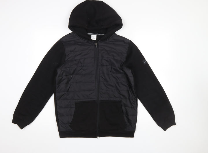 Holyfield Boys Black Hooded Puffer Jacket 12-14 Years Full Zip Quilted