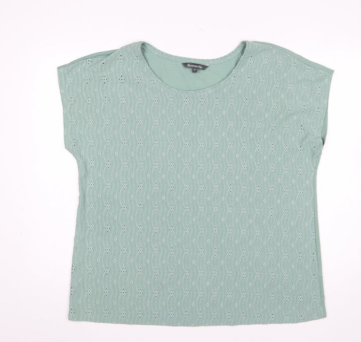 Bonmarché Women’s Green Embroidered Short Sleeve Blouse Size 18