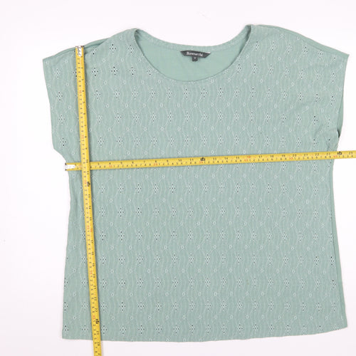 Bonmarché Women’s Green Embroidered Short Sleeve Blouse Size 18