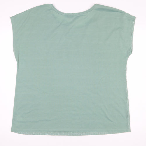 Bonmarché Women’s Green Embroidered Short Sleeve Blouse Size 18