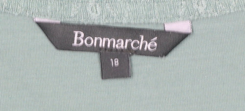 Bonmarché Women’s Green Embroidered Short Sleeve Blouse Size 18