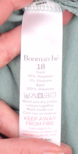 Bonmarché Women’s Green Embroidered Short Sleeve Blouse Size 18