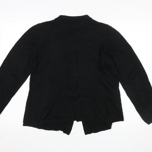 Bm Women's Black Cable-Knit Crew Neck Cardigan Size M