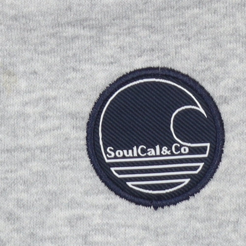 SoulCal & Co Boys Grey Hoodie 11-12 Years Pullover Cotton Blend