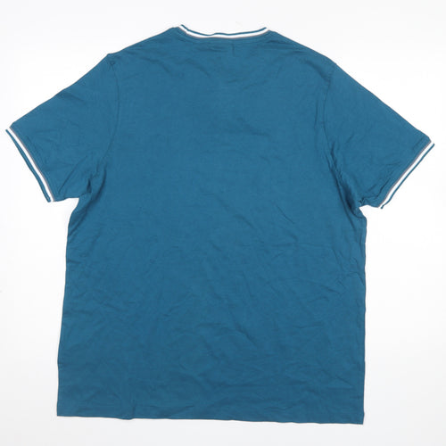 Slazenger Men's Blue Crew Neck Short Sleeve Cotton T-Shirt L