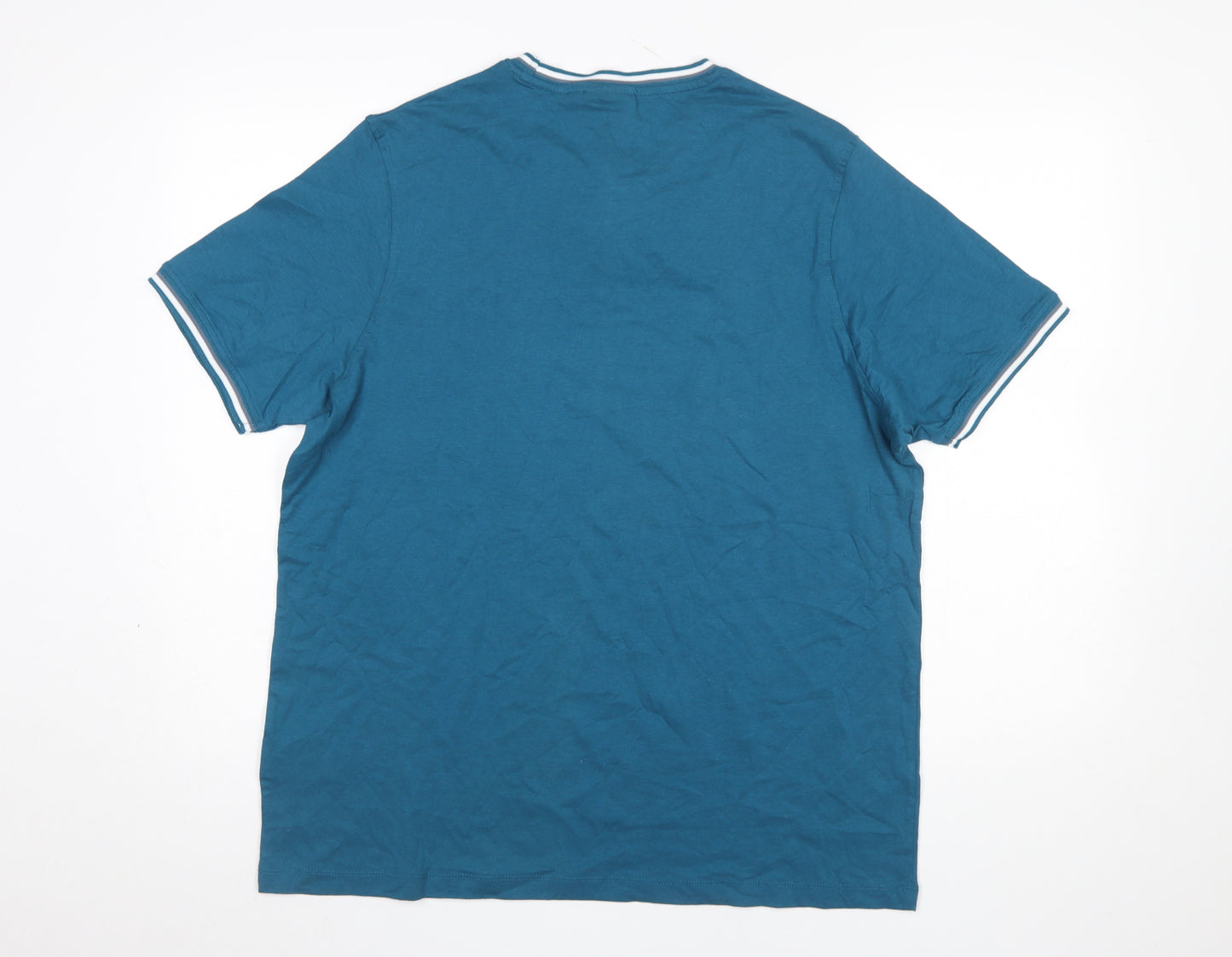 Slazenger Men's Blue Crew Neck Short Sleeve Cotton T-Shirt L