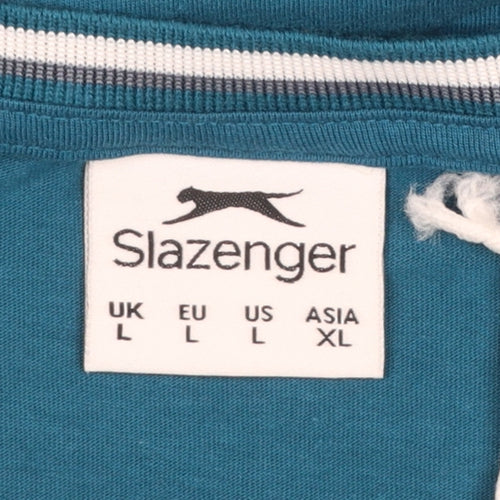 Slazenger Men's Blue Crew Neck Short Sleeve Cotton T-Shirt L
