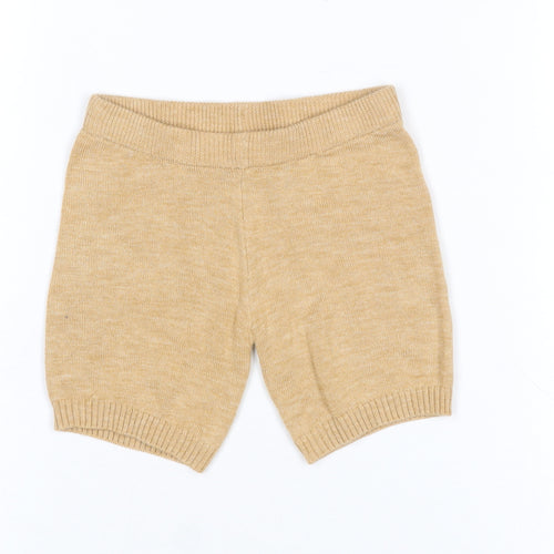 Next Baby Beige Knit Shorts 0-3 Months Unisex Soft Elastic Waist