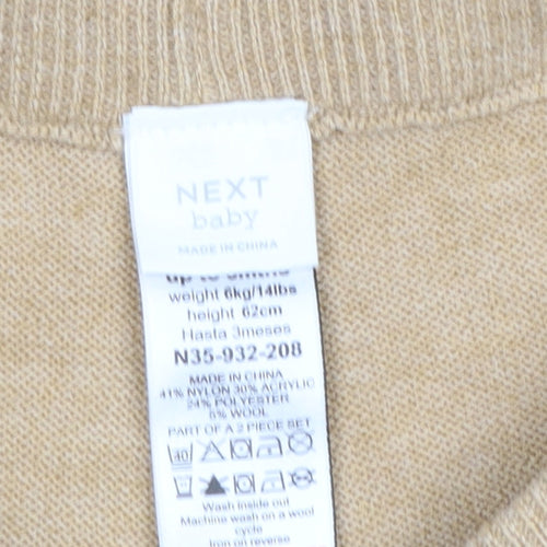 Next Baby Beige Knit Shorts 0-3 Months Unisex Soft Elastic Waist