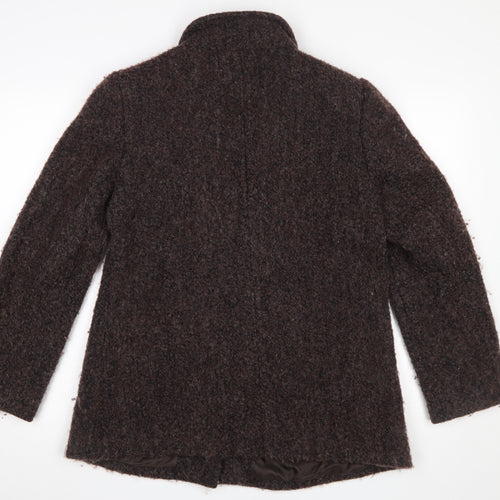 Papaya Women Brown Wool Blend Button Overcoat Size 14