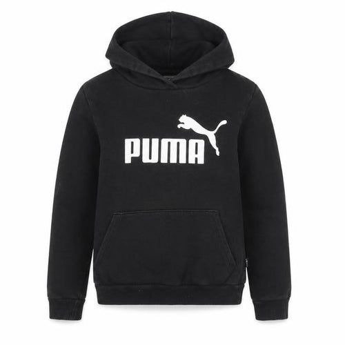 Puma Boys Black Pullover Hoodie 11-12 Years Logo Fleece Sweatshirt