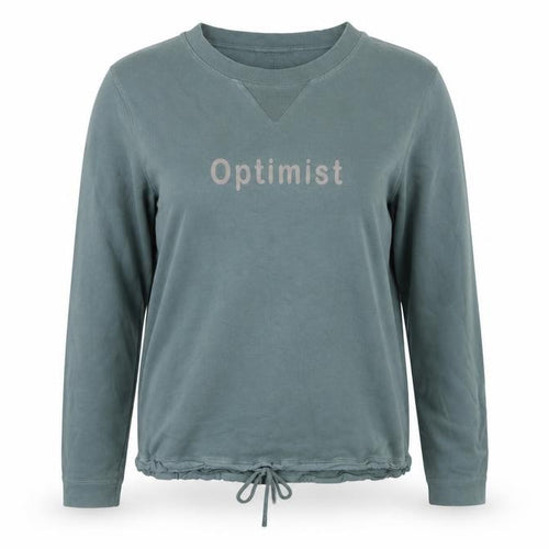 Carolyn Donnelly The Edit Women's Green Pullover Sweatshirt UK S 'Optimist' Print