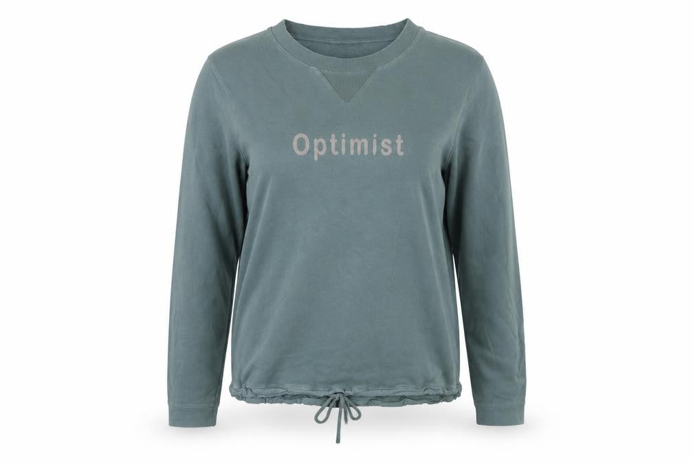 Carolyn Donnelly The Edit Women's Green Pullover Sweatshirt UK S 'Optimist' Print