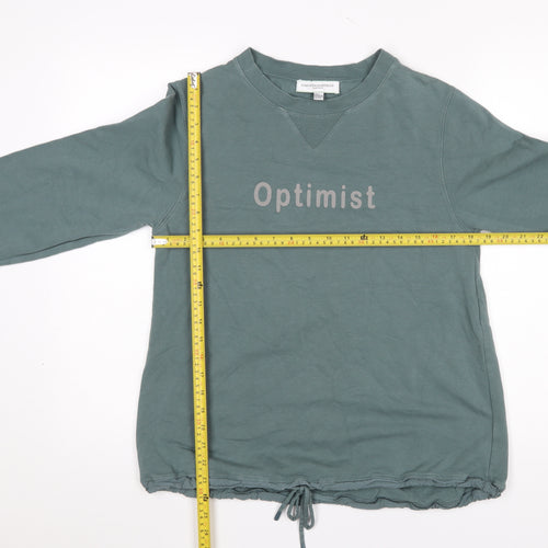 Carolyn Donnelly The Edit Women's Green Pullover Sweatshirt UK S 'Optimist' Print