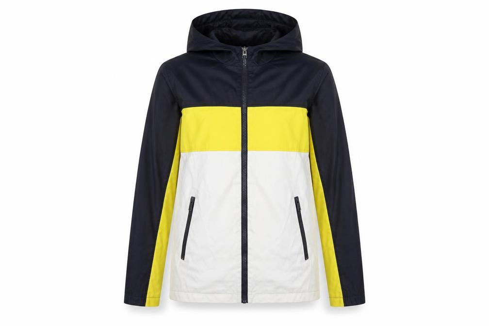 Front view of Topshop Women’s Multicoloured Hooded Windbreaker Jacket, size UK 8