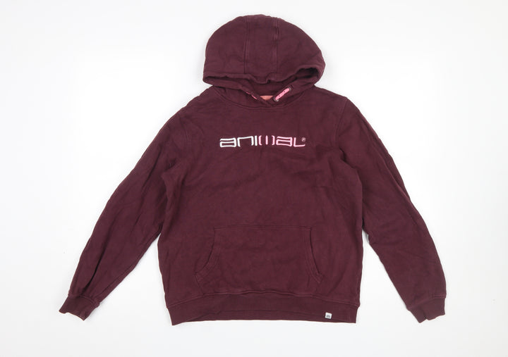 Animal Girls Brown Pullover Hoodie 13 Years Logo Fleece Cotton