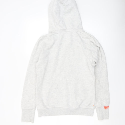 Superdry Women Grey Pullover Hoodie Small Vintage Logo Sweatshirt