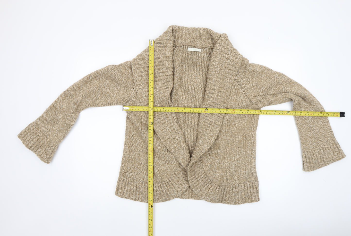 Marks & Spencer Women’s Beige Wool Blend Chunky Knit Cardigan UK 18