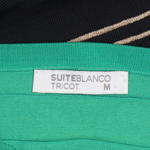 SuiteBlanco Women's Black & Green Strapless Bodycon Dress Size M