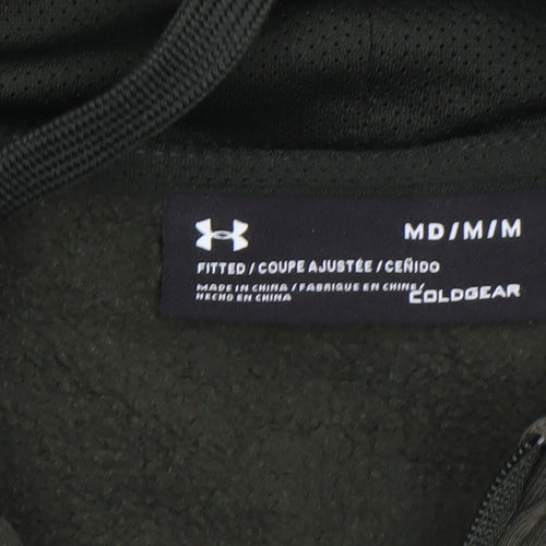 Under Armour Men’s Green Full Zip ColdGear Hoodie M Fleece Sportswear