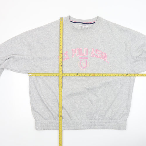 U.S. Polo Assn. Women's Grey Marl XL Pullover Sweatshirt