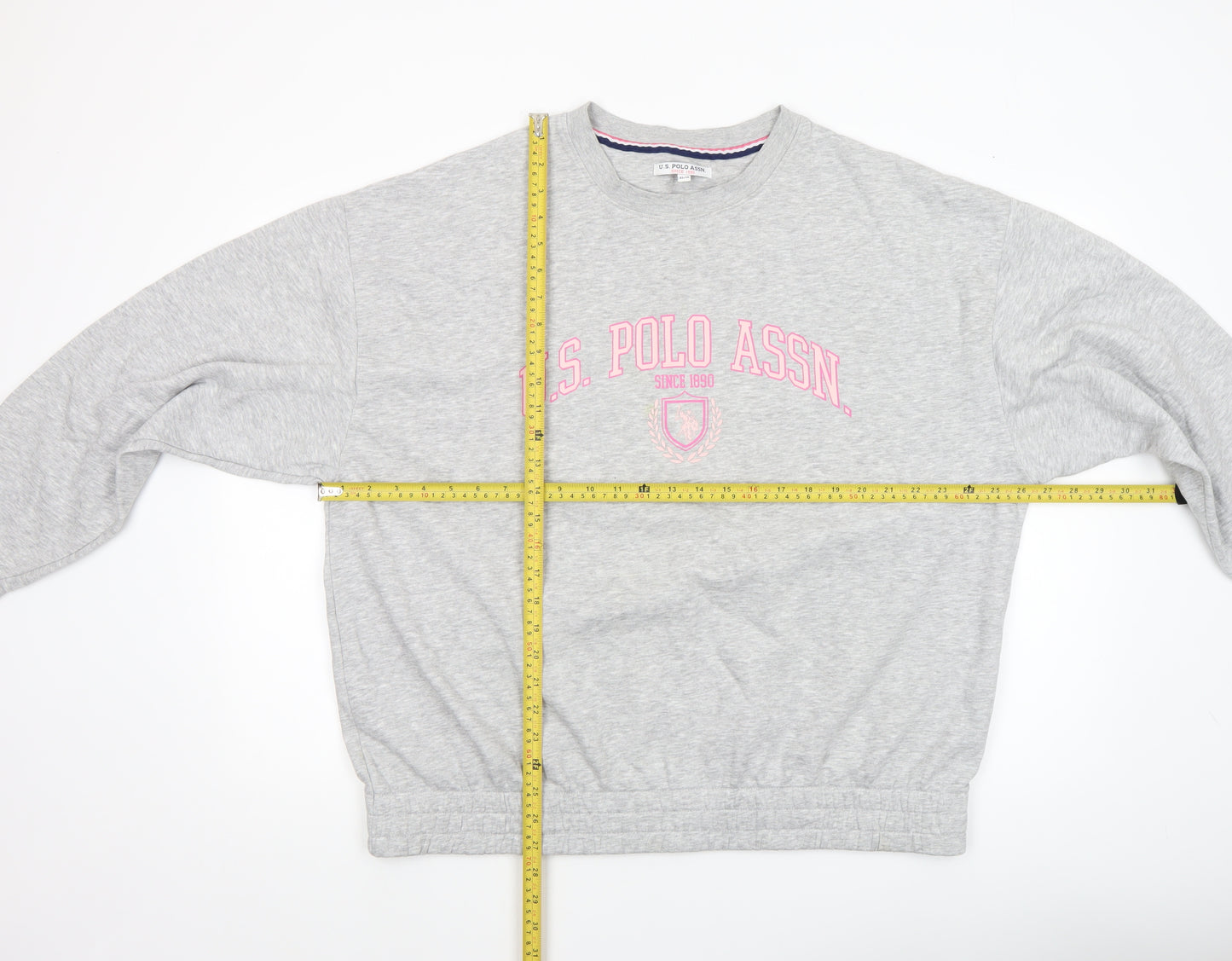 U.S. Polo Assn. Women's Grey Marl XL Pullover Sweatshirt