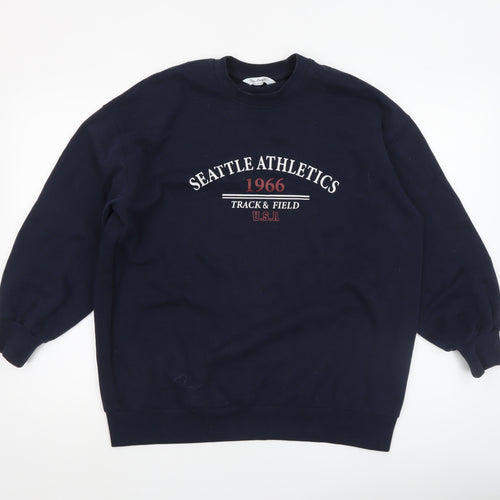 ASOS Women Navy Blue Seattle Athletics 1966 Pullover Sweatshirt Size S