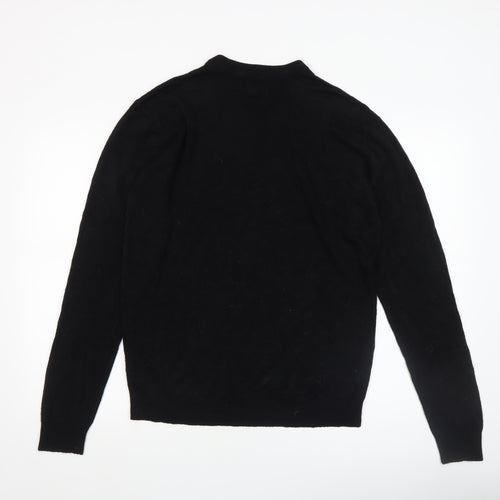 Sandstone & Co. Men Black V-Neck Acrylic Jumper Size L