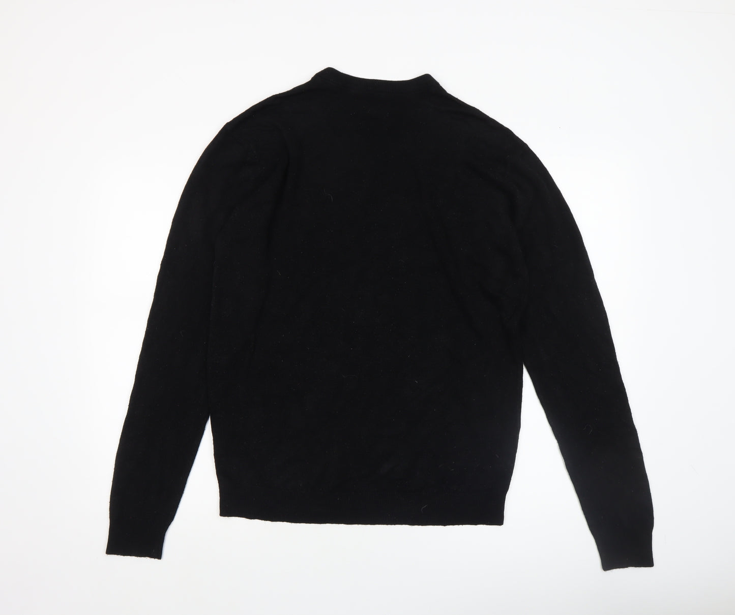 Sandstone & Co. Men Black V-Neck Acrylic Jumper Size L