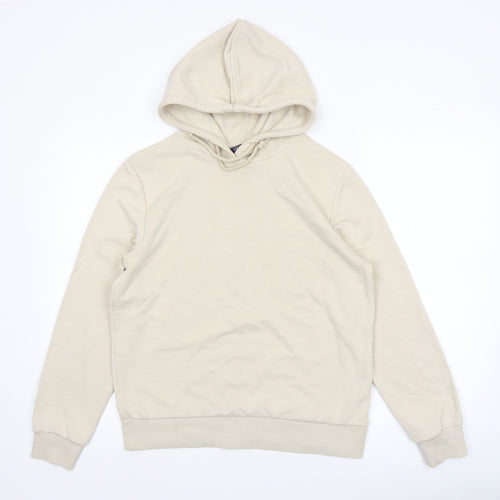 Marks and Spencer Women Beige Pullover Hoodie Size 10 Cotton Blend