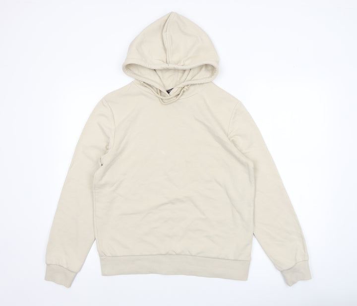 Marks and Spencer Women Beige Pullover Hoodie Size 10 Cotton Blend
