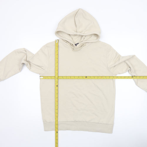 Marks and Spencer Women Beige Pullover Hoodie Size 10 Cotton Blend