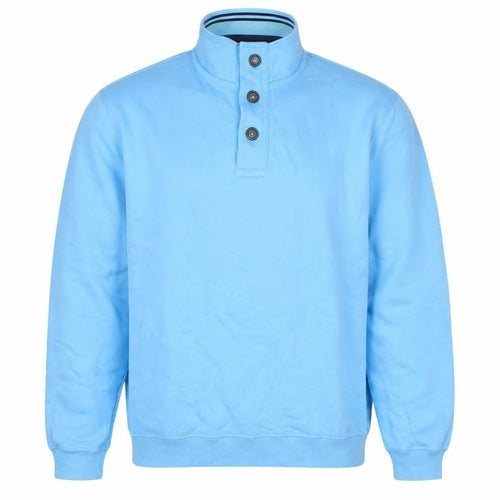 Joseph Turner Men’s Blue Henley Mock Neck Cotton Sweatshirt L