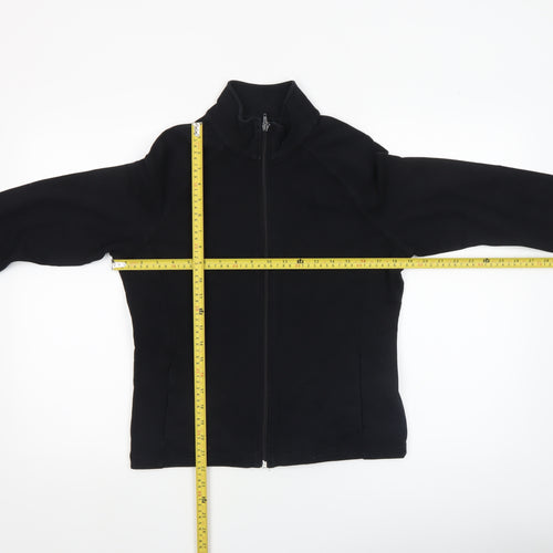 Marks and Spencer Women Black Cotton Blend Full Zip Jacket UK 12