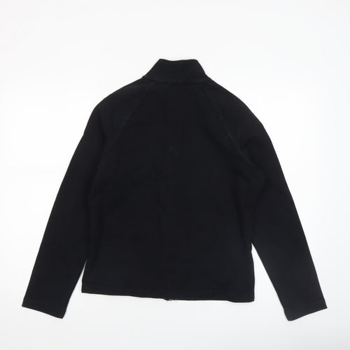 Marks and Spencer Women Black Cotton Blend Full Zip Jacket UK 12