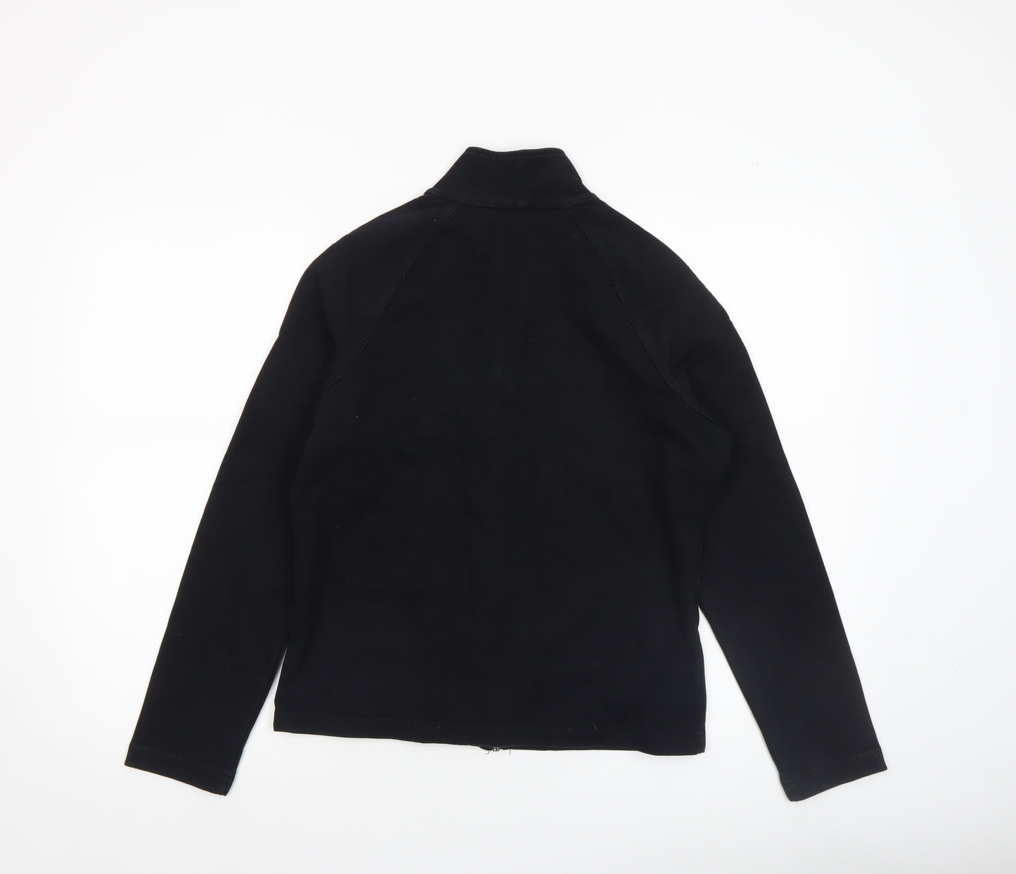 Marks and Spencer Women Black Cotton Blend Full Zip Jacket UK 12