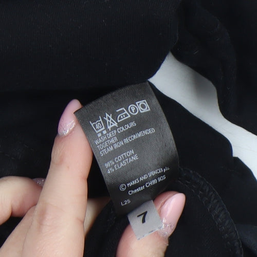 Marks and Spencer Women Black Cotton Blend Full Zip Jacket UK 12