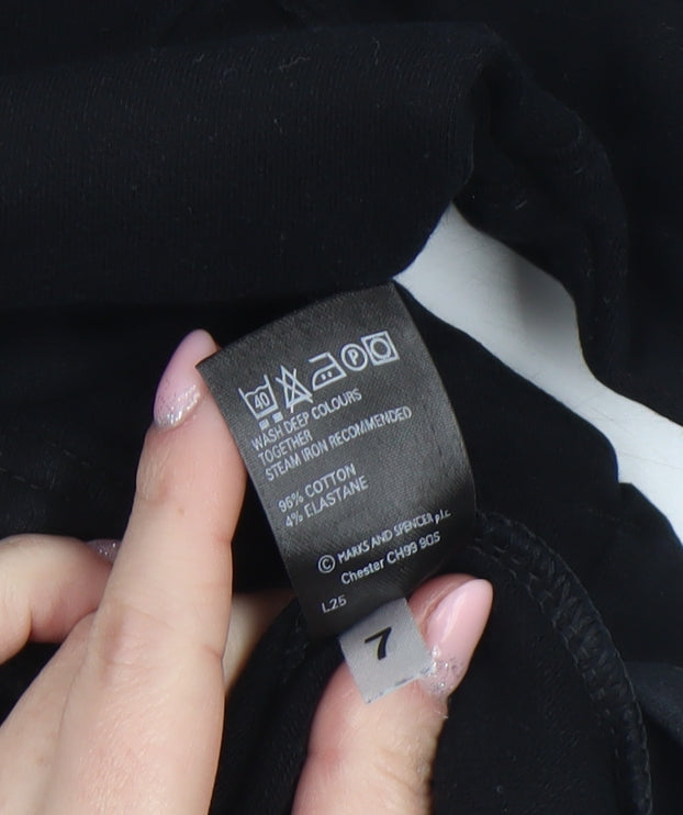 Marks and Spencer Women Black Cotton Blend Full Zip Jacket UK 12