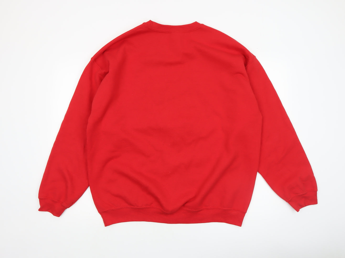 Gildan Men's Red Christmas Graphic Sweatshirt Size L Crew Neck Pullover